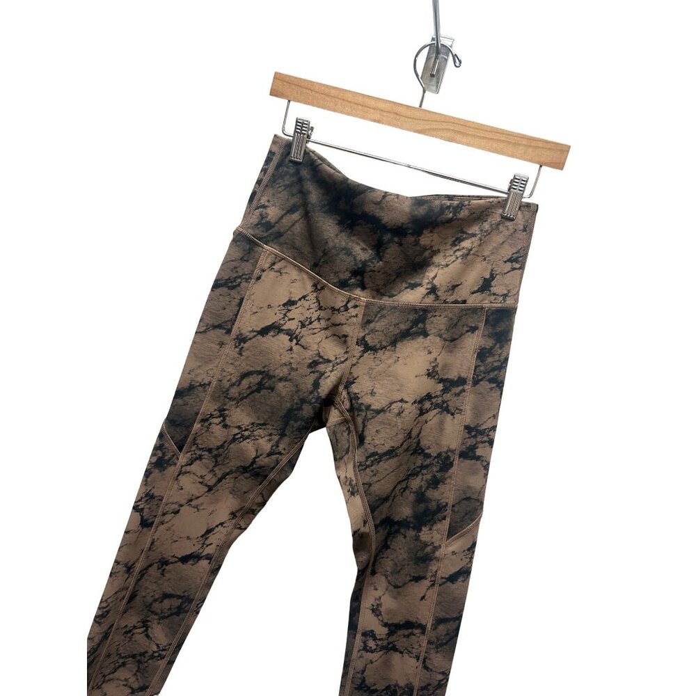Move Theory Brown and Black Tie Dye Athletic Leggings